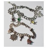 2 Sterling Charm Bracelets 34.77 grams total
