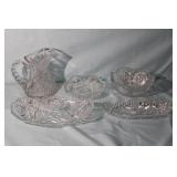 5pc Cut Glass Bowls/Celery Tray, Pitcher