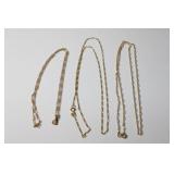 2 - 14kt gold (18" & 16") & 1 - 10kt gold Necklace