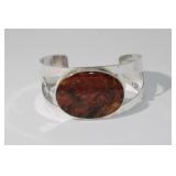 925 Sterling Designer Signed D T/R Cuff Bracelet