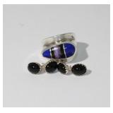 925 Sterling Ring and Two Pairs of Stud Earrings