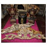 6pc Urns, Wall decor, Tin Container