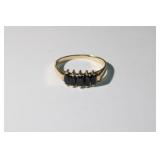 14k yellow gold Ring w/ 5 Sapphires size 8