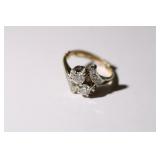 14kt yellow & white gold Ladies double diamond