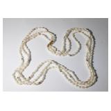 Triple Strand 25" Pearl Necklace w/ 14k gold