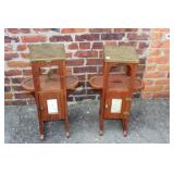 Pair Custom Smoking Stands w/ trass tops