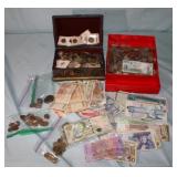 Small Treasure Chest full of foreign & domestic
