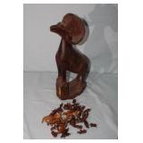 Carved Ram (Iron wood) with other carved animal
