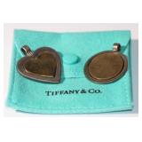 2pcs Tiffany & Co. Pendants, 18k Over Sterling