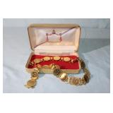 Gold Plated Coin Necklace, 29" Long