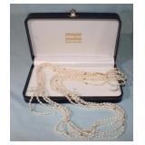 4 Stain Pearl Necklace 14k Clasp & Beads