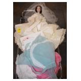 Franklin Mint Wedding Doll and collection of
