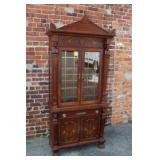 Oak Nice Carved & Stencil Painted Secretary