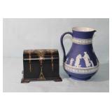 Wedgwood Pitcher & Mother of Pearl Small Box