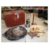 Silverplate Trays, Wine Glass, Pfaltzcraft China,
