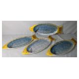 4pc Natural Kappa Shell Fish Platters