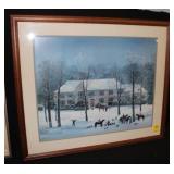 Fox Hunt Snow Print by Michel Delacroix