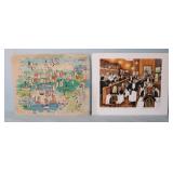 2pc Guy Buffet & Charles Cobelle Lithographs