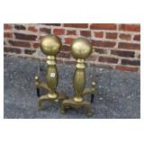 Pair Brass & Irons 24"