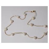 14kt 11 Pearl (Cultured) Necklace 16"