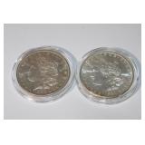 2 Morgan Silver Dollars 1881S & 1882S