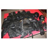 Motorcycle Helmets(2), Leathers (5) Vests