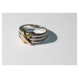 14k & Sterling Ring size 8.5, 9 grams