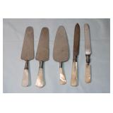 5pc Pearl handle w/ sterling silver collar
