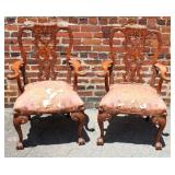 2 Armed Eagle Head Chairs (upholstry is torn)