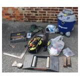 Shop Vac 12 gallon 5.5 hp (no hose), hand tools,