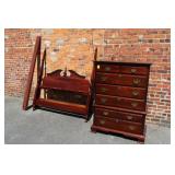 Queen Anne Cherry Bed and Double Dresser