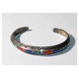 Vintage Navajo Sterling Cuff Bracelet Signed 23