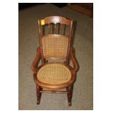 Antique Cane Back Rocking Chair