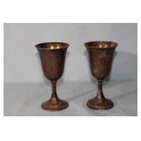 (2) Sterling silver goblets, 357.88g