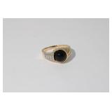 14kt Gold Black Onyx & Diamond Ring