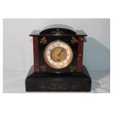 J.W. Terry Slate and Marble Mantle Clock