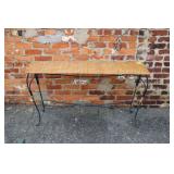 Wicker Top Sofa Table w/ metal base