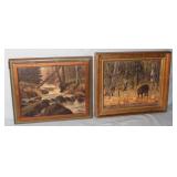 2pc Oil on Boards; Nature/Landscapes Scenes