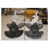(2) Sets Antique Chalk Shelves