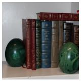 Alabaster Bookends with leather bound book