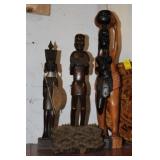 Hand carved wood figures & wood block stamp
