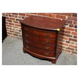 Antique Style 4 Drawer Bow Front Cabinet