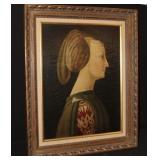 Oil on Canvas Renaissance Lady Portrait