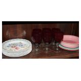 17pcs China; Royal Doulton, Fiesta, Red Goblets