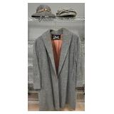 Ladies Gray Wool Coat; Ladies Hats