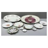 Pink Silver Overlay Tray; Platters; Limoges, Austr