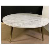 Round Italian Marble Top Coffee Table