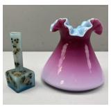 Fenton Art Glass "Cased Lilac" Overlay Vase; Art