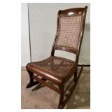 Walnut Cane Back & Seat Sewing Rocker/Lady