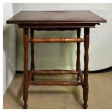 Mahogany & Mixed Wood Faux Bamboo Accent Table
